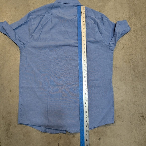 Altamont Men's XL Cotton Button Up Shirt Short Sleeve Blue - Picture 7 of 8